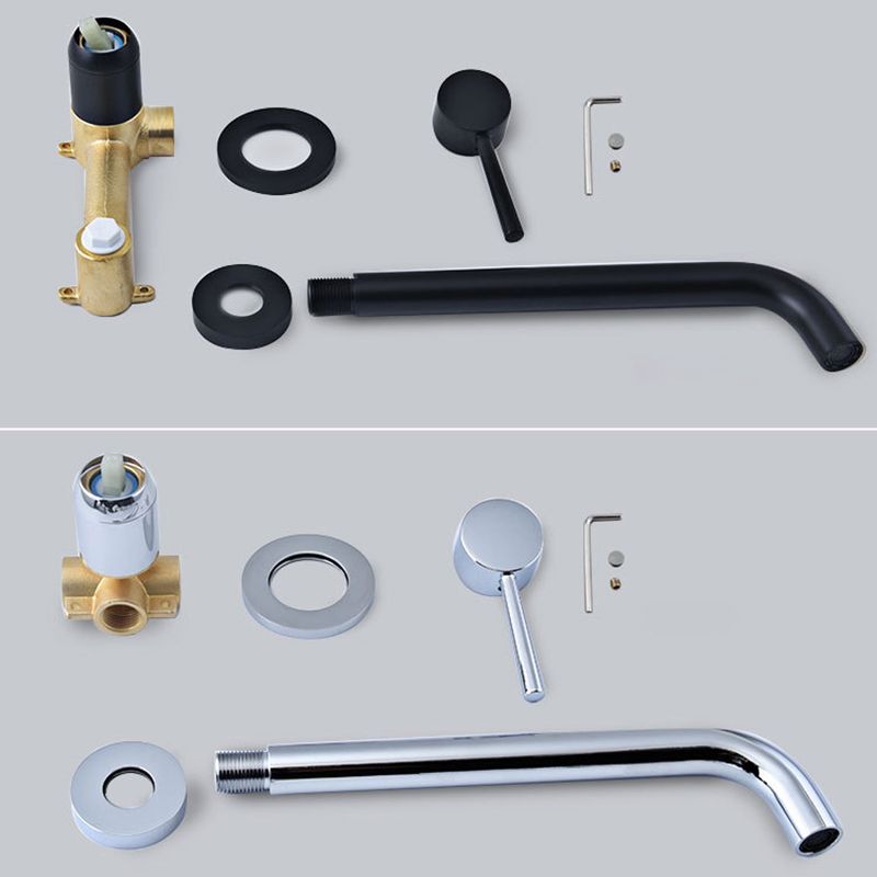 Industrial Bathroom Faucet Brass Lever Handles 2 Hole Faucets Wall Mounted Faucet