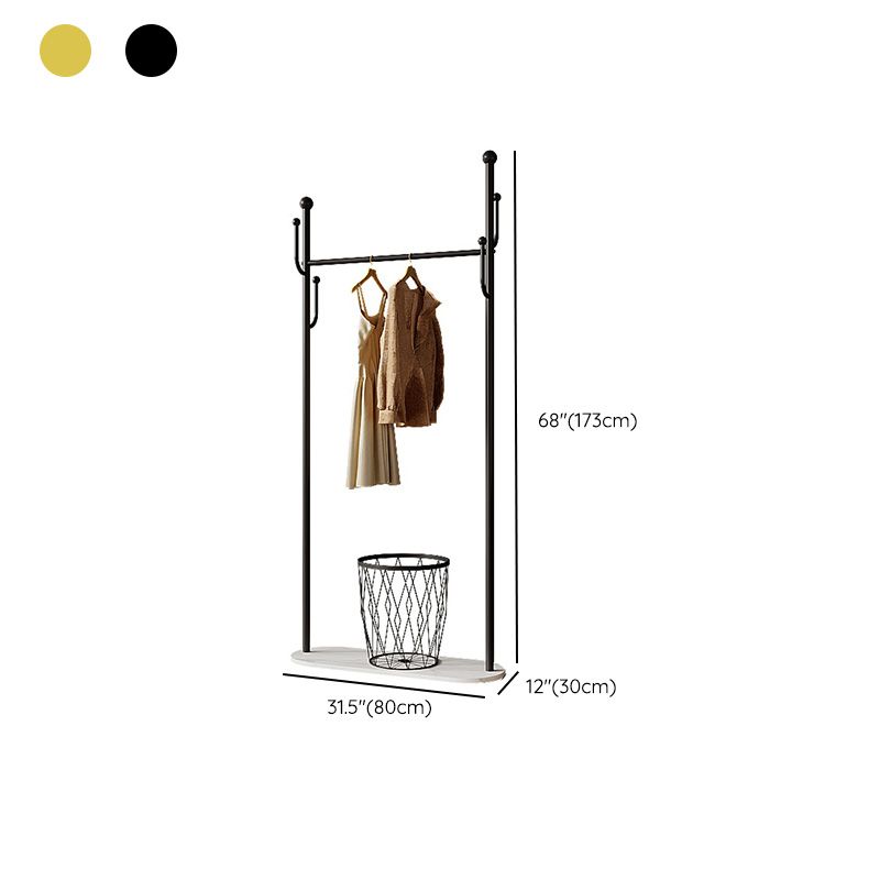 Modern Metal Clothes Hanger Plain Coat Rack with Marble Bottom