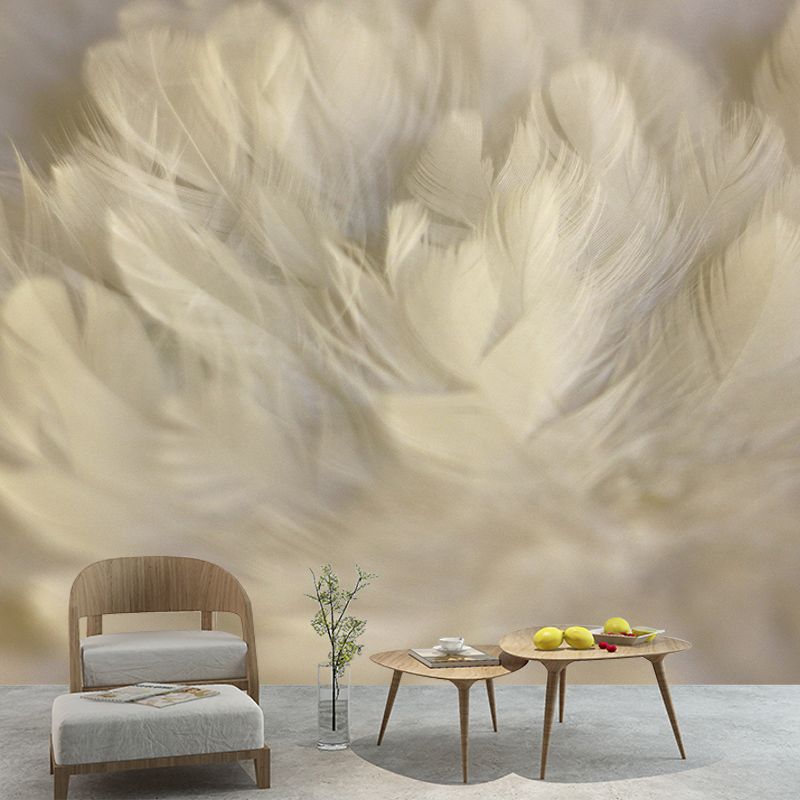 Environmental Wall Mural Stain Resistant Photography Decorative Feather Wall Mural