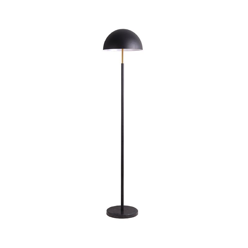 Metal Semicircle Shade Reading Floor Light Simplicity 2 Heads Black and Gold Floor Lamp