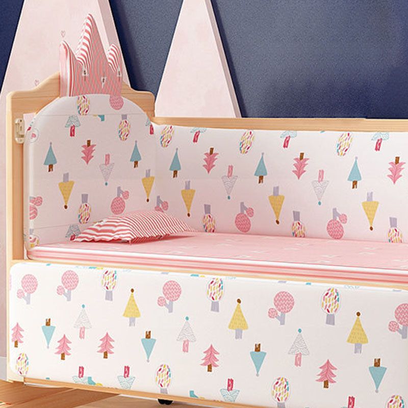 Scandinavian Baby Crib Wood Toddler Guard Rails Included Nursery Bed