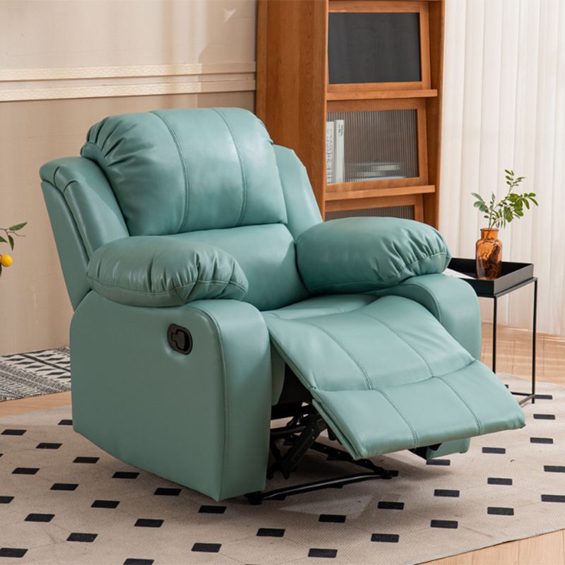 Contemporary Home Theater Recliner Solid Color Metal Rocking Manual-Push Botton