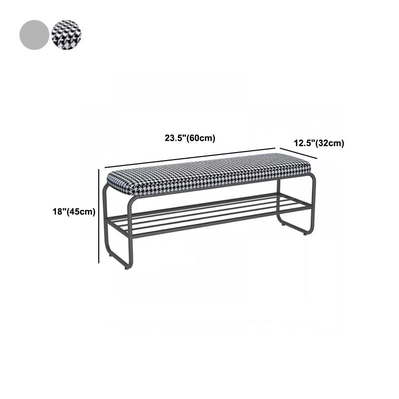 17" H Modern Metal Seating Bench Cushioned Entryway Bench with Legs