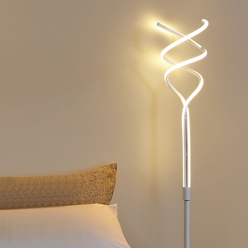 Éclairage de sol en forme de bande de style moderne métal 2 lampadaire léger pour chambre à coucher