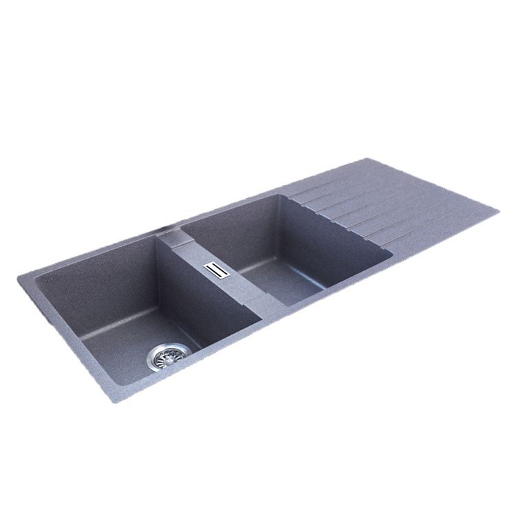 Contemporary Kitchen Sink Square Double Sink with Drain Assembly(Not Included Faucet)