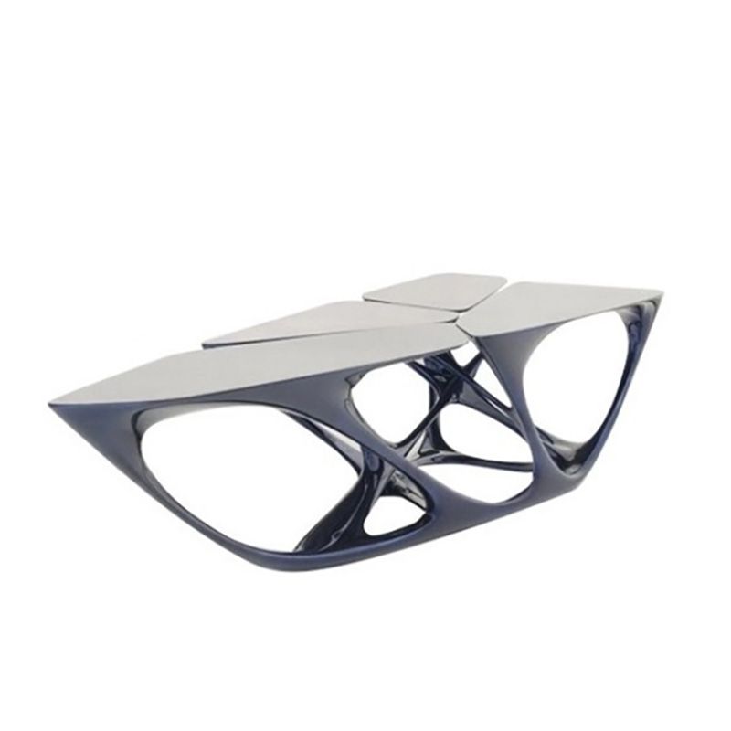 Acrylic Modern Pedestal Free-Form 1 Coffee Table for Bedroom