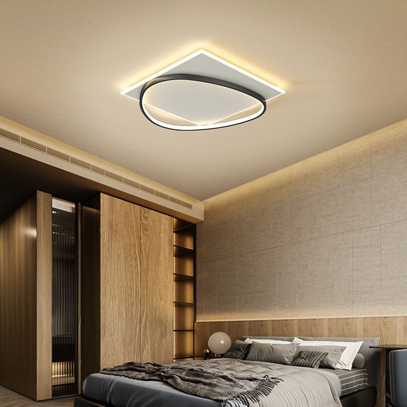 Acryl LED Flush Mount in Modern Creative Style Iron Geometrische Decke Licht in Schwarz und Weiß