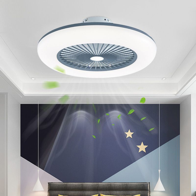 Metal Ceiling Fan Lamp Modern Style LED Ceiling Light for Bedroom