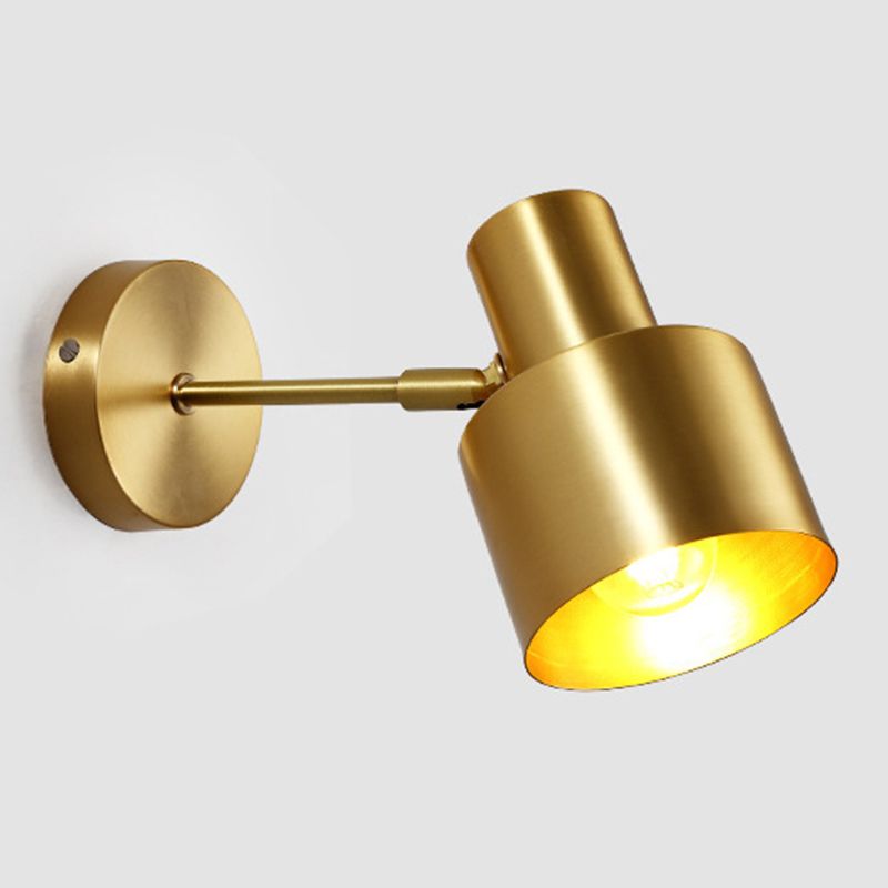 Industrial Style Golden Vanity Light Cylinder Shape Vanity Lamp for Living Room