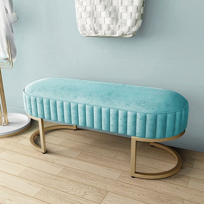 Glam Velvet Foam Bench Solid Color Bench with Legs for Bedroom