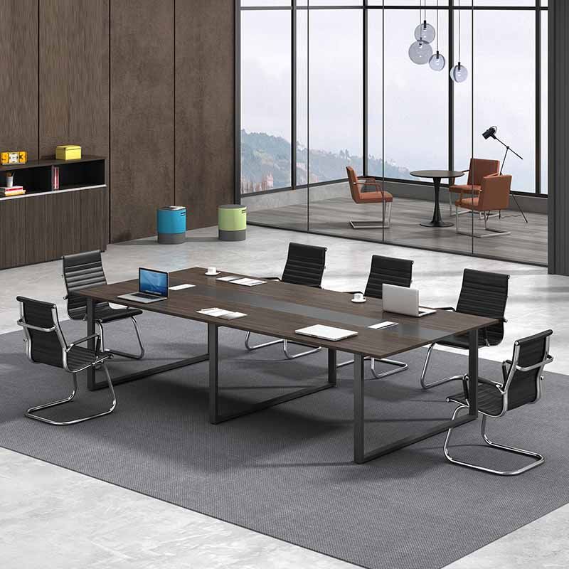 Industrial Style Wood Writing Desk Metal Base Desk for Office