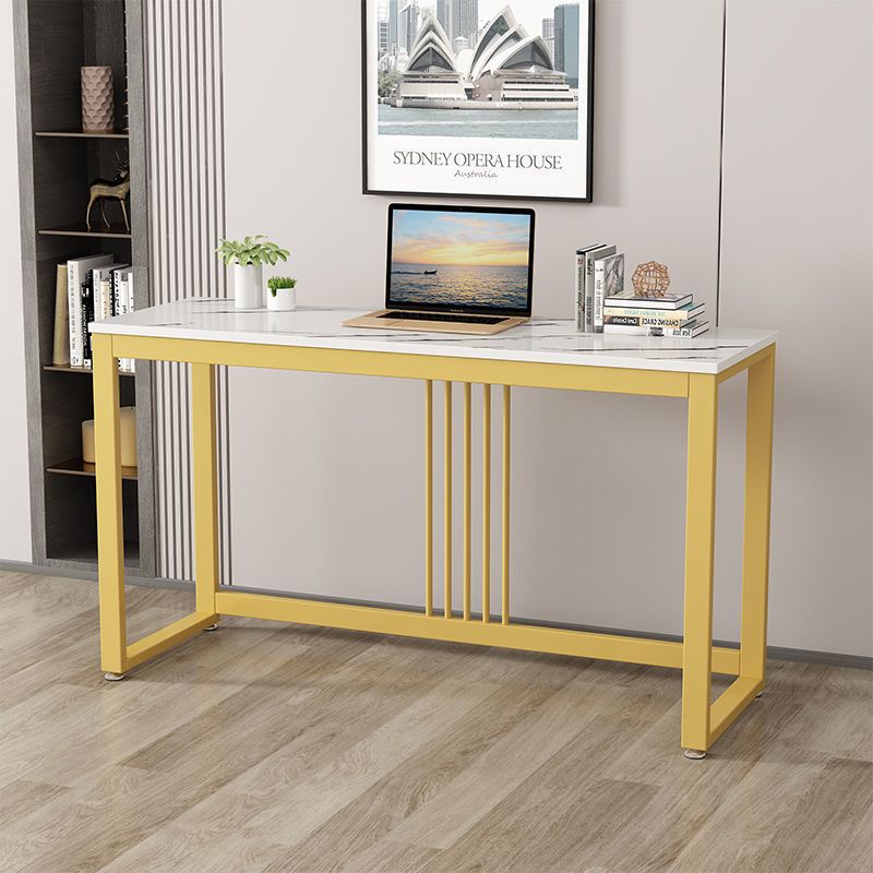 15.7 Inch Wide Writing Desk Rectangular Glam Wooden Office Desk