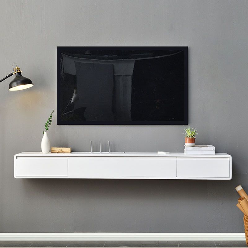 Wall-mounted TV Console Solid Wood TV Media Console with Drawers