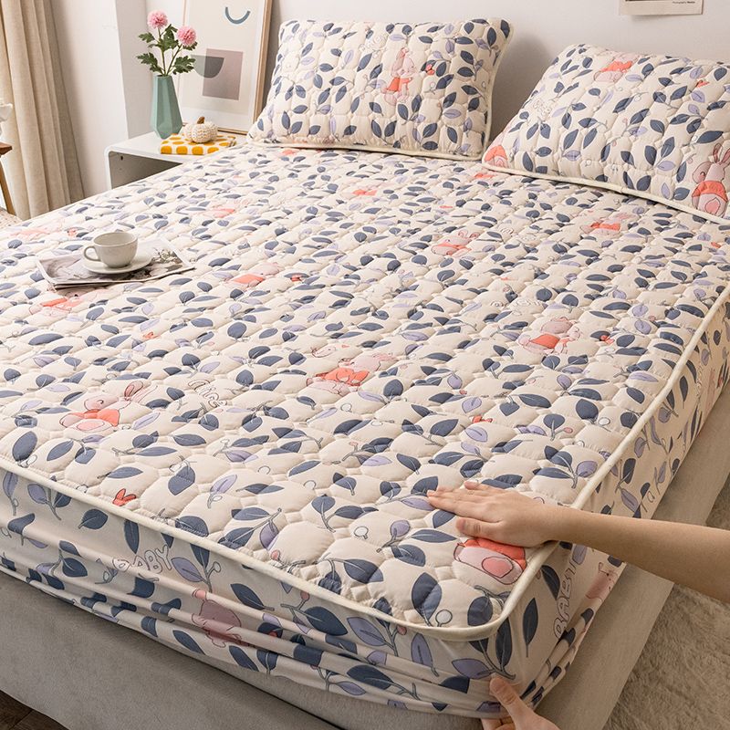 Cartoon Pattern Sheet Set Quilted Polyester Soft Breathable Fade Resistant Fitted Sheet