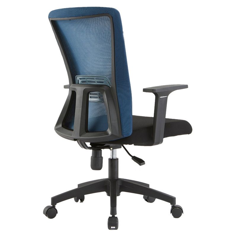 Fixed Arms Office Chair Microfiber Desk High Back Chair Wheels Ergonomic