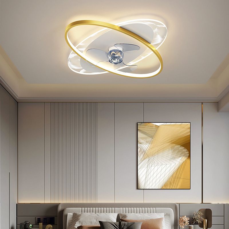 Black/Golden Fan with Light 3-Blade Modern LED Ceiling Fan for Home