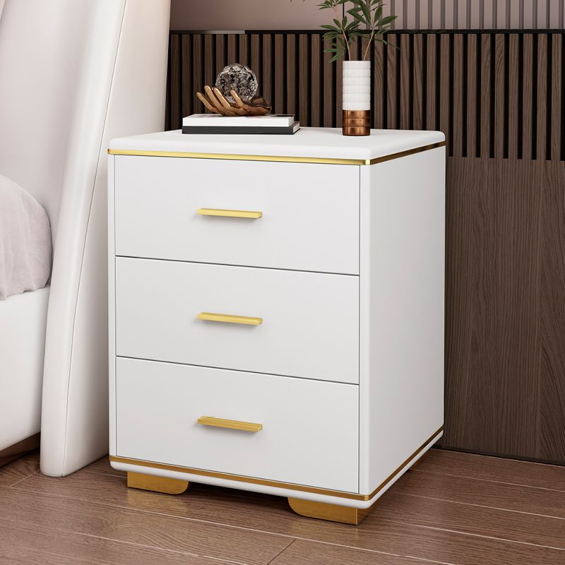 Drawer Storage Night Table Glam Imitation Wood Legs Included Bed Nightstand