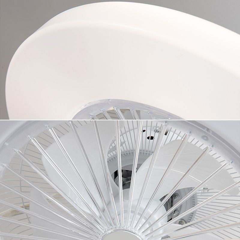 Macaron Round acrylique ventilateur de ventilateur LED LED SEMI FUSH FLUM MONT ÉCLAIR