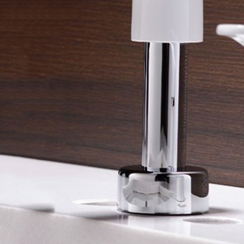 Contemporary Widespread Bathroom Faucet Lever Handles 2 Hole Faucets Circular Faucet