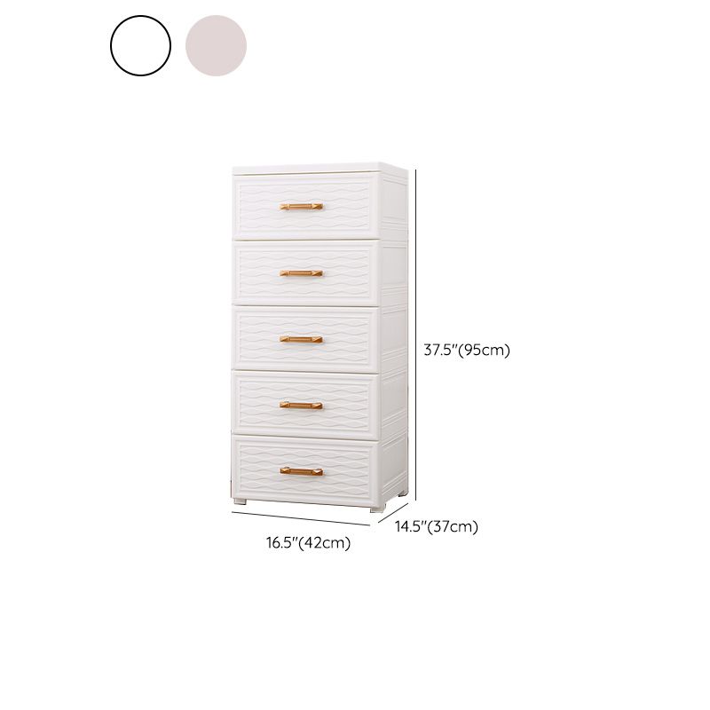 Scandinavian Kids Dresser Set Plastic Vertical Kids Furniture with Drawers for Bedroom