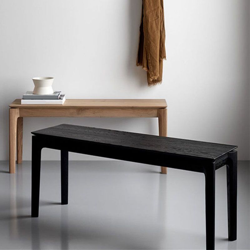 Contemporary Rectangle Solid Wood Bench Home Seating Bench with Legs