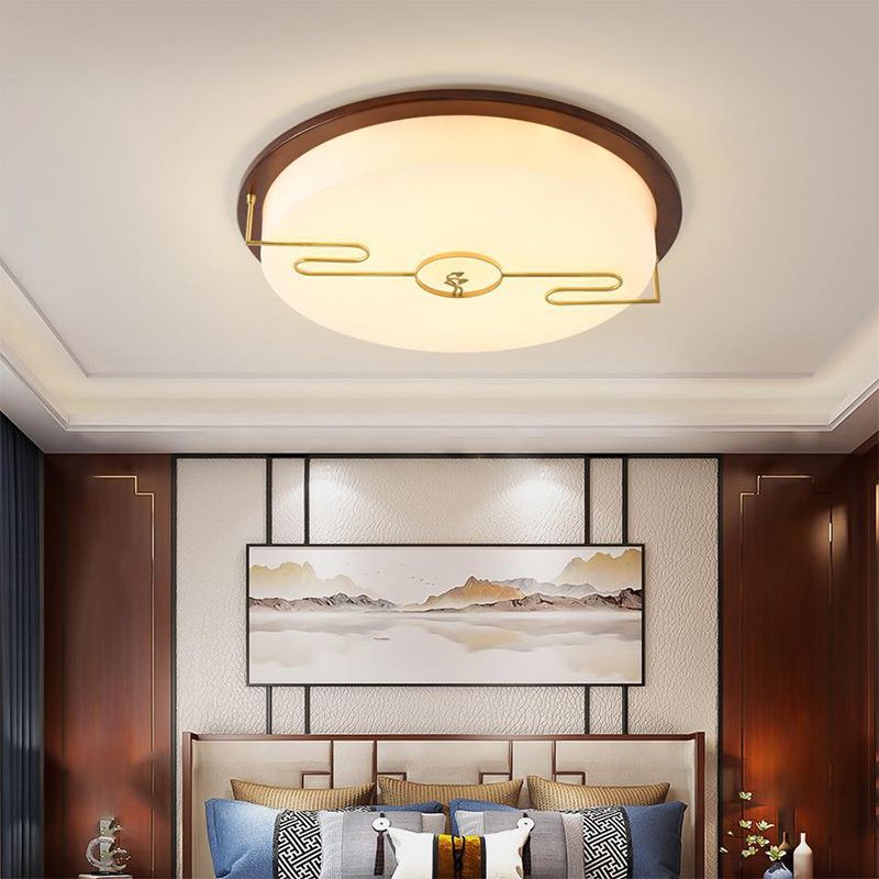 Modern Ceiling Lighting Wooden LED Flush Mount Fixture for Living Room