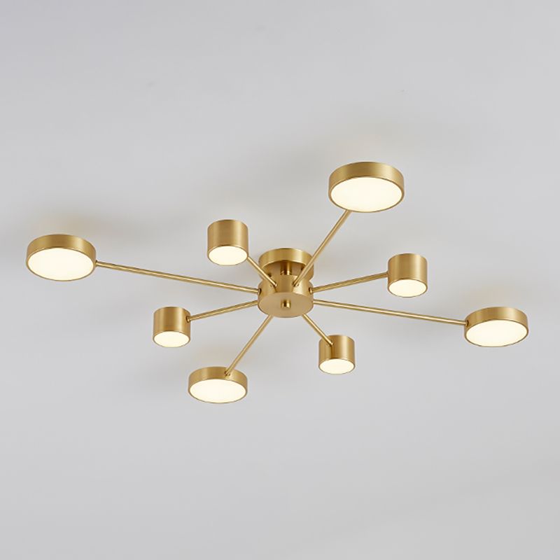 Multiple-Light Starburst Flush Mount Ceiling Light Modern Metal Ceiling Lighting