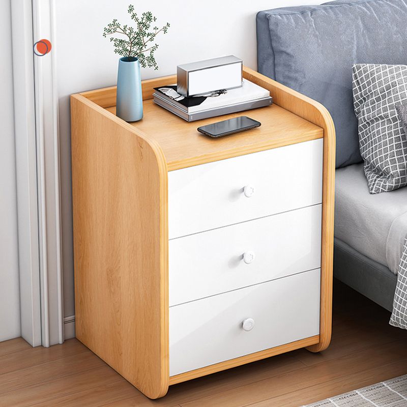 Engineered Wood Bed Nightstand Modern Night Table for Bedroom