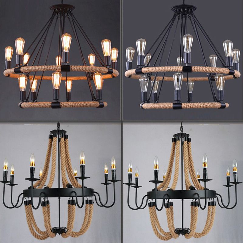 Industrial Pendant Chandelier Ceiling Hanging Light Fixture for Drawing Room