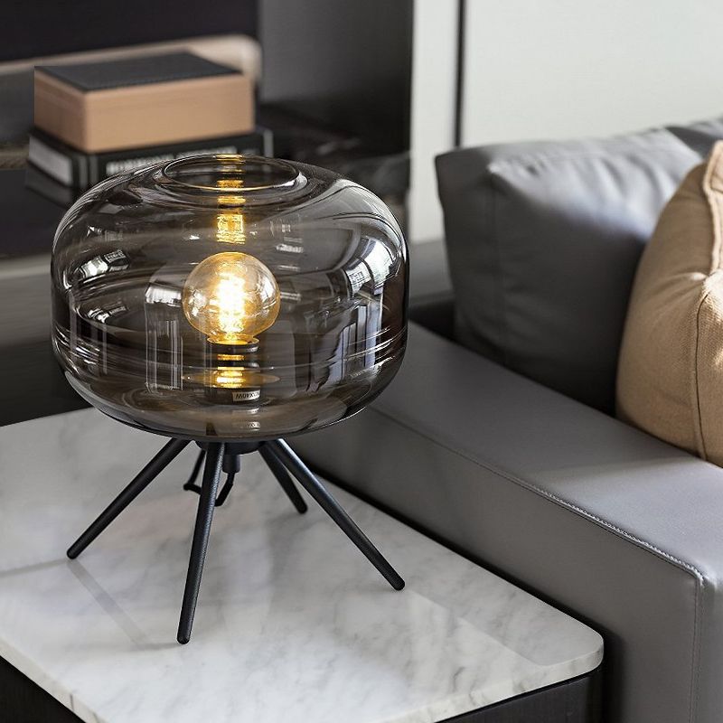 Modern Style Geometric Night Table Lamps Glass 1 Light Table Lamp