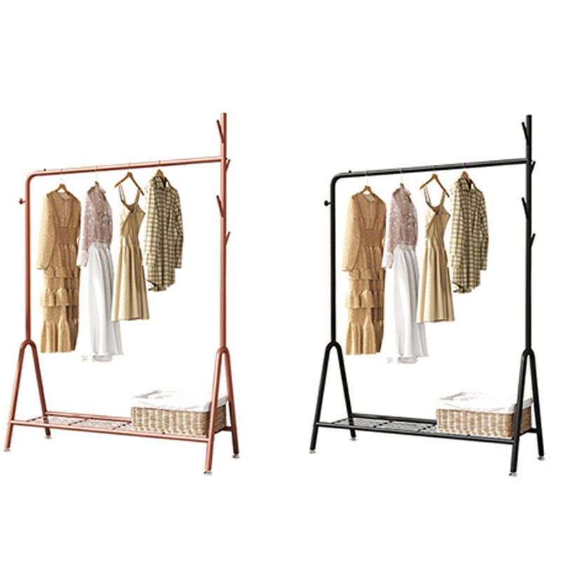 Contemporary Coat Hanger Metal Hooks Shelving Included Free Standing Coat Rack