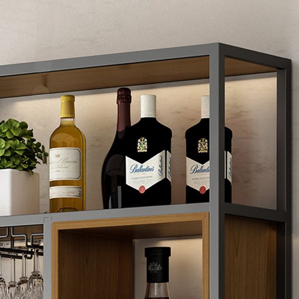 Industrial Wine Rack Kit Floor Wine Holder Rack with Shelf for Kitchen