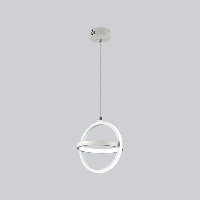 Nordic Style Aluminum Pendant Light Geometric LED Hanging Pendant for Bedroom