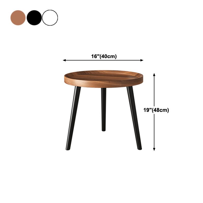 19'' Tall Modern Night Table Plates Round Open Storage Bed Nightstand with Legs