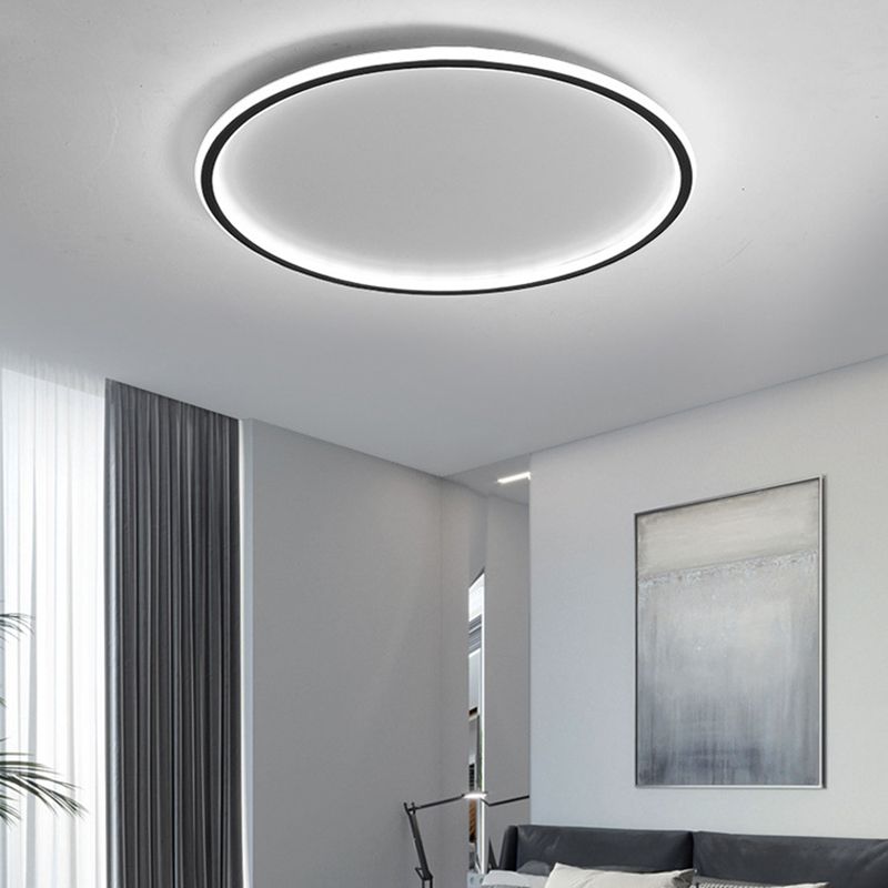 Kreis Nah an Deckenbeleuchtung einfache Stil Acryl LED-Schlafzimmer Flush-Mount-Leuchte in Schwarz