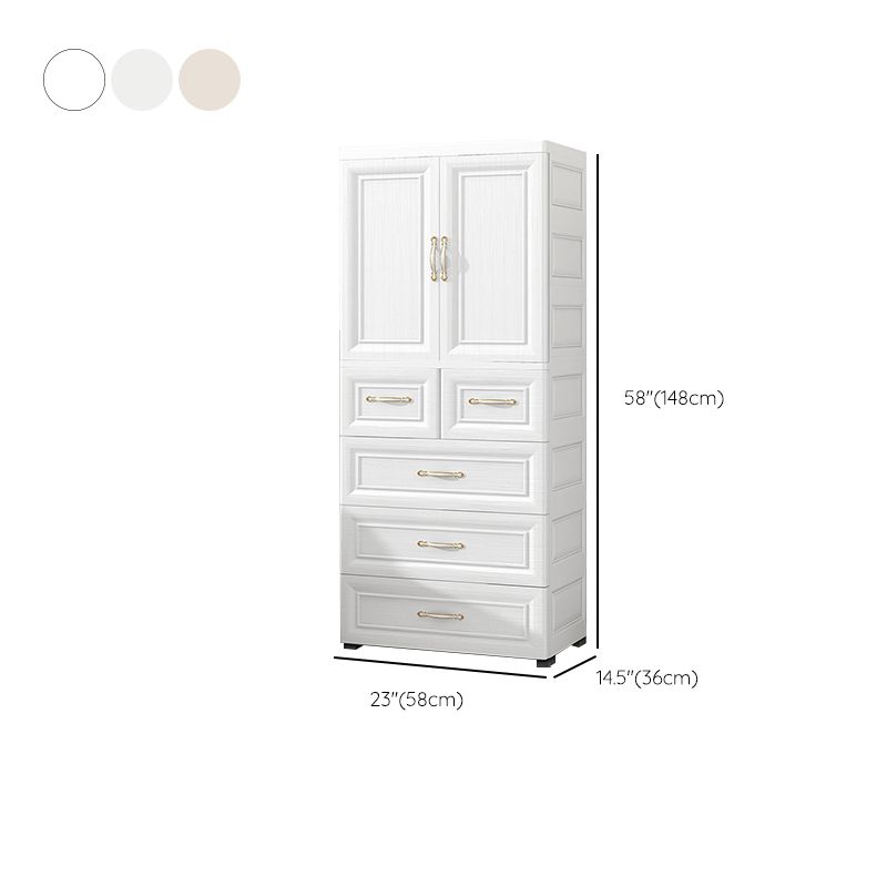 Contemporary Bedroom Armoire with Garment Rod Plastic Armoire Cabinet