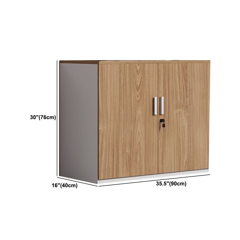 Nordic Style File Cabinets Solid Wood Frame Vertical File Cabinet with Key Lock Office