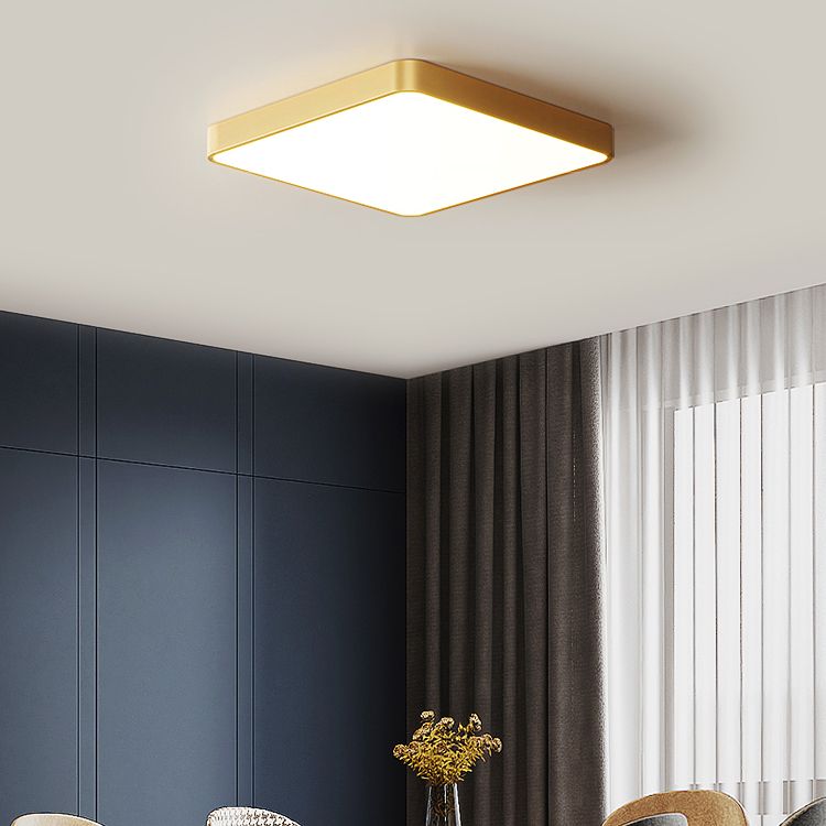 Minimalism Ceiling Light Fixture Gold Flush Mount with Metal for Living Room