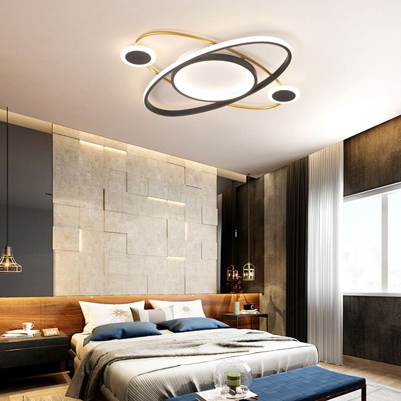 Modern Creative LED Ceiling Fixture Geometric 4-Light Flush Mount with Acrylic Shade