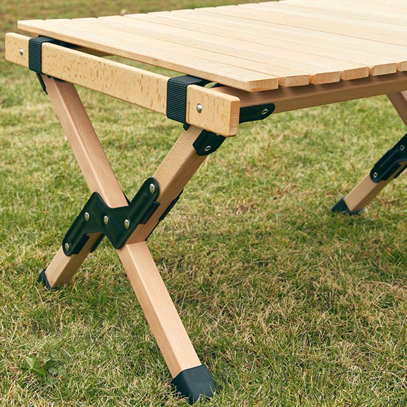 Contemporary Patio Table Rectangle Beech Foldable Camping Table