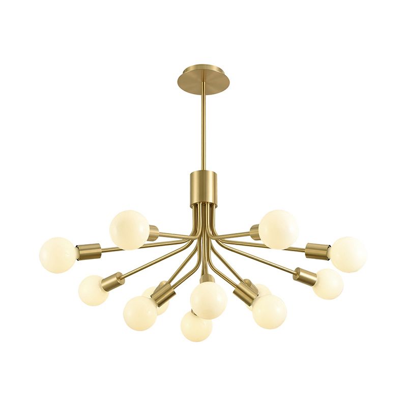 Sputnik Chandelier Lighting Contemporary Metal 12 Heads Brass Pendant Light Fixture