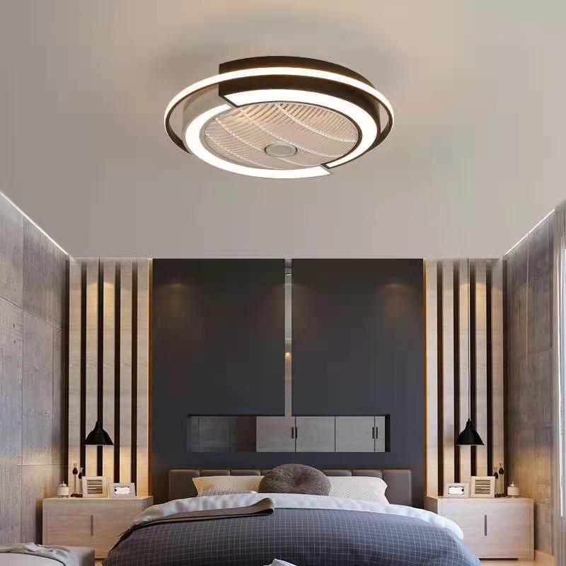 Modern Round LED Ceiling Fan Light Minimalism Flush Mount Light for Living Room