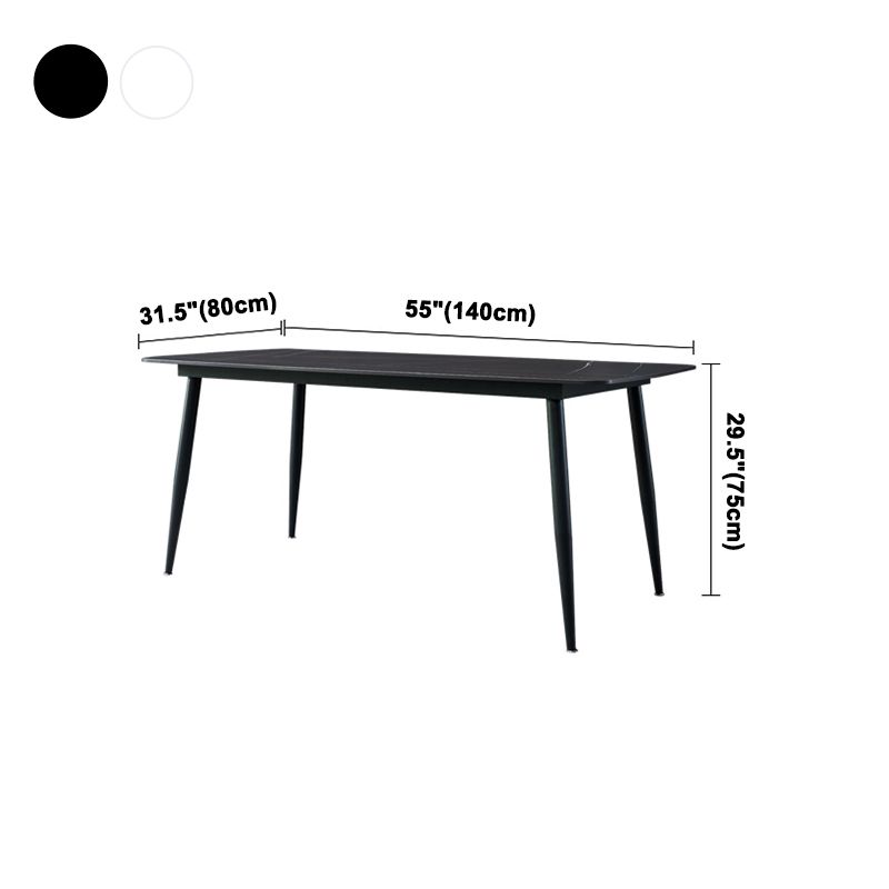 Industrial Style Dining Table 4 Legs Base Rectangle Table for Dining Room