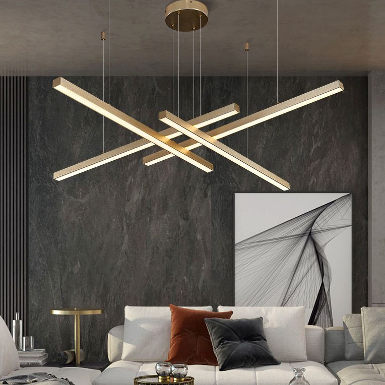 Contemporary Chandelier Acrylic LED Suspension Pendant Light for Living Room Dining Room