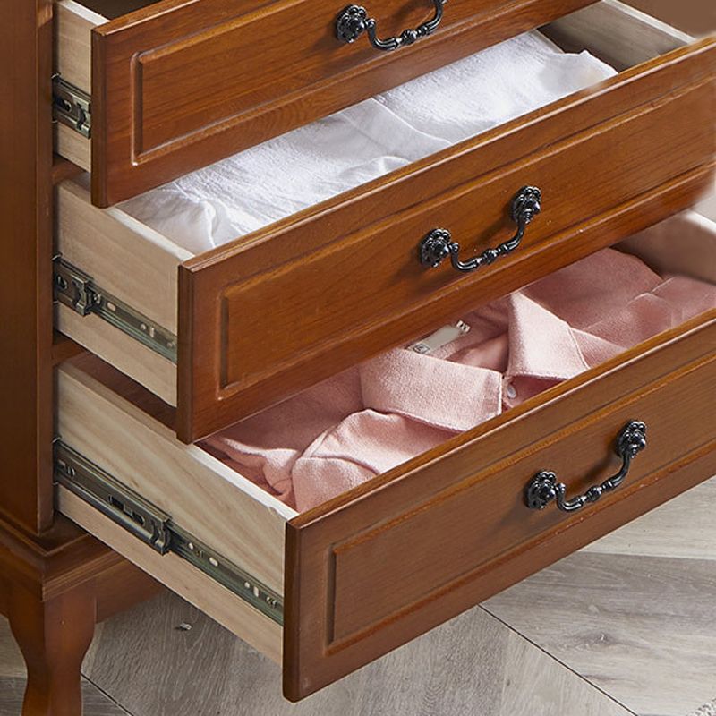 Traditional Style Storage Chest Wooden Combo Dresser in White and Brown