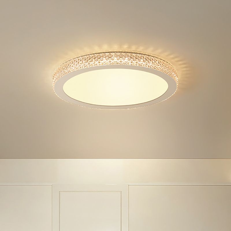 Modern Style Round Flush Mount Light Metal 1 Light Flush Mount Lamp