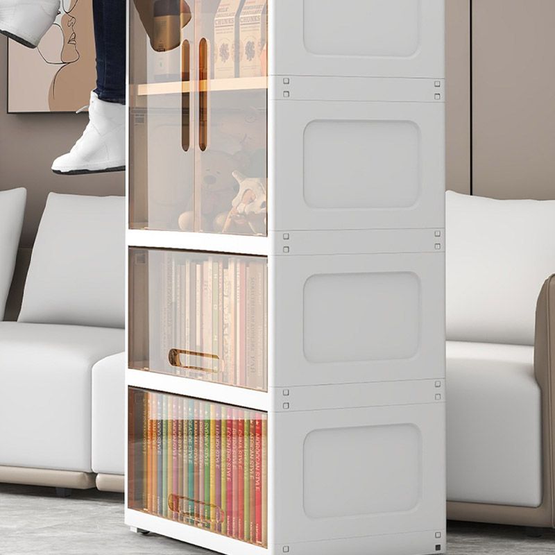 Modern Style Youth Armoire Plastic Door Included Kid's Wardrobe for Home