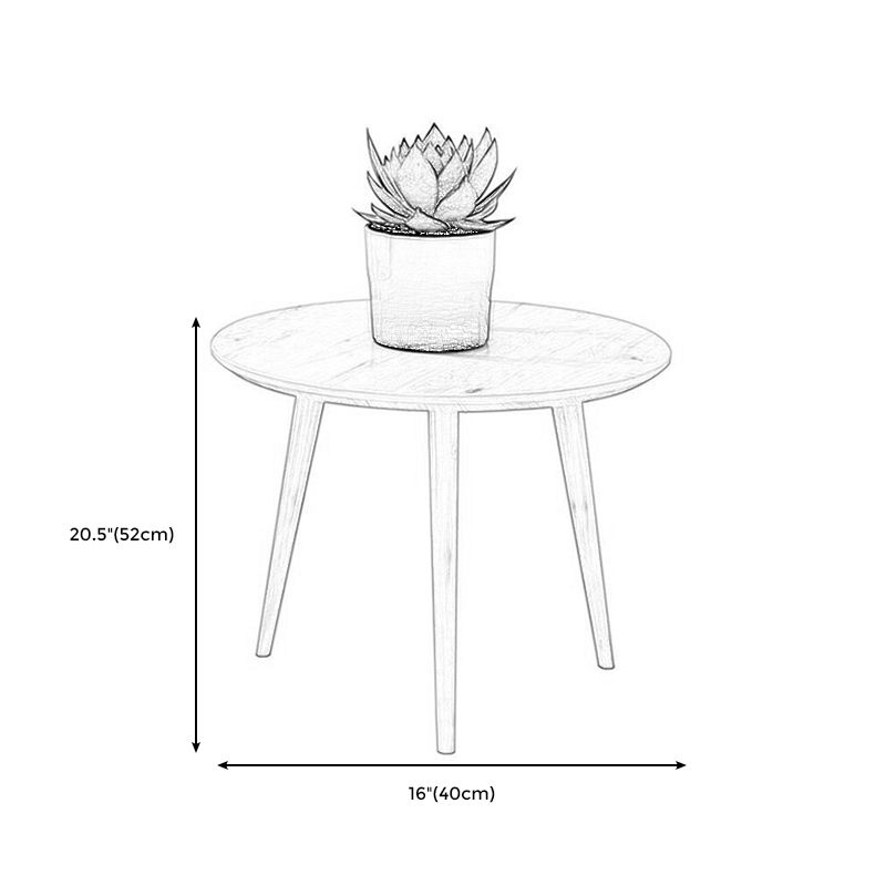 Solid Wood Nordic 3 Legs Side Table Natural/White Round End Table