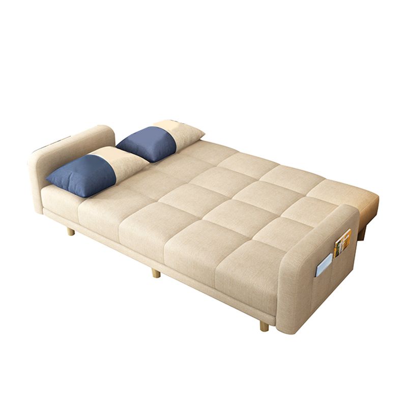 Modern Linen Tufted Sofa Bed 31"H Convertible Sofa with Square Arm