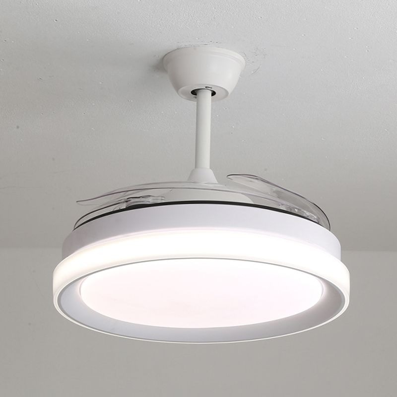 Modern 1 - Light Ceiling Fan Light in Matte White Iron and Acrylic Fan Light Fixture